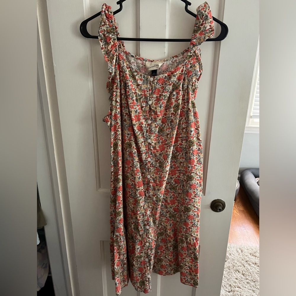 Floral Dress with Ruffle Straps